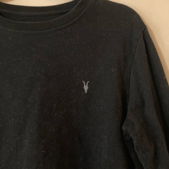 Black All Saints Aven Crewneck Sweatshirt - Picture 3 of 8